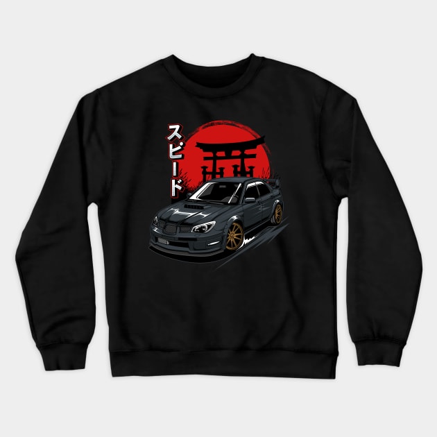 Subaru STI Black Crewneck Sweatshirt by cturs